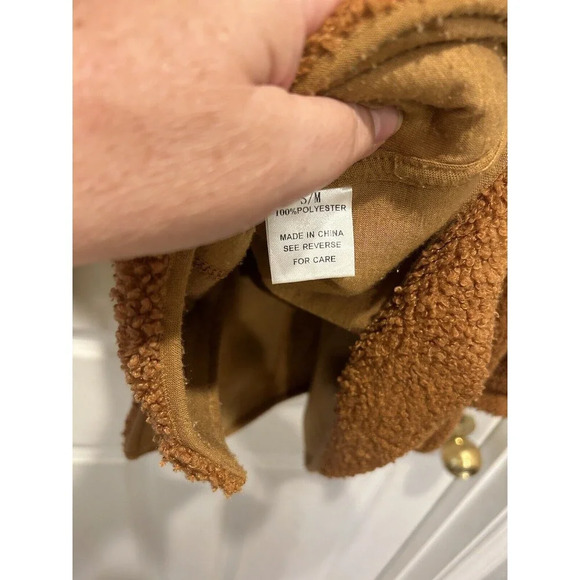 Wishlist Womens Small/Medium Brown Teddy Shacket Oversized Shirt - Picture 7 of 7